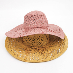 Wholesale <strong>Ladies</strong> Floppy <strong>Summer</strong> Straw Fedora <strong>Hat</strong> Large Wide Brim Boater <strong>Hat</strong> for Travel Fishing Cycling Custom Logo Ribbon - Product Image 5