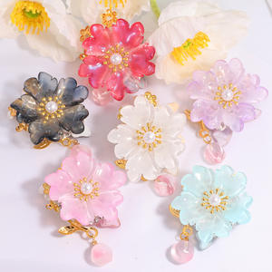 2025 nueva llegada estilo de lujo 3D serie de flores DIY teléfono móvil llavero collar Rosa Luz acrílico cuentas plástico Lucite cuentas - Product Image 6