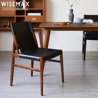 Meubles WISEMAX Mobilier de salle à manger Offre Spéciale Chaise de salle à manger moderne en cuir marron Siège en cuir pour restaurant en bois