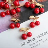 Imitation perle tridimensionnelle cerise fruits breloques bijoux à bricoler soi-même boucle d'oreille Bracelet pendentifs accessoires