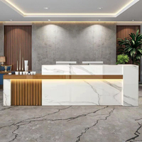 Comptoir de réception de haute qualité et luxueux, design de comptoir de réception d'hôpital, comptoir de réception de bureau