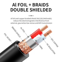 Câble audio Hifi flexible en cuivre OFC 22AWG 23AWG 24AWG à 2 conducteurs torsadés, double blindage, pour haut-parleur et microphone, 100M
