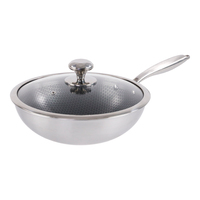 Ensemble de casseroles et poêles antiadhésives en acier inoxydable tri-couches de haute qualité, compatibles lave-vaisselle, à motif nid d'abeille