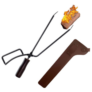 Pinzas para carbón para barbacoa de camping al aire libre, en stock, con estuche de cuero, bolsa de almacenamiento de utensilios de cocina estilo japonés, cuero PU - Product Image 3