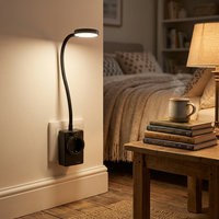 Lampe de lecture murale portable pour chambre d'hôtel moderne, avec contrôle tactile CCT flexible, prise murale, type C, lumière de nuit