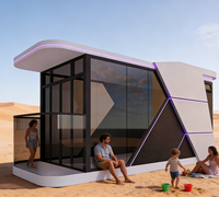 Maison Capsule Spatiale Préfabriquée à Énergie Solaire, Structure en Acier, Étanche, Maisonnette Moderne pour Cour Intérieure, Vente en Gros Direct Usine
