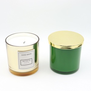 Bougeoirs <span class=keywords><strong>en</strong></span> <span class=keywords><strong>verre</strong></span> déco doré Pots de lanterne vides avec couvercle Bocal décoratif pour Holdin - Product Image 2
