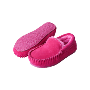 Barato hecho a mano niñas piel de oveja arco peludo invierno mocasín Zapatillas Zapatos para niños - Product Image 2