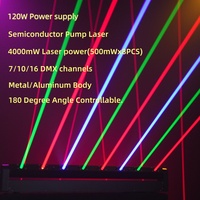 Barra de Luces Láser RGB de 120W con 8 Ojos, Cabezal Móvil, Control DMX512, Luces para DJ, Club, Escenario, Boda, Fiesta, Actuación en Vivo