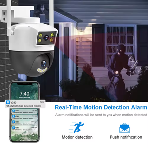 كاميرا بانورامية ثنائية العدسة بشاشة مزدوجة بالدرجات في الوقت الحقيقي مع إشعار دفع تدعم التخزين السحابي - Product Image 4