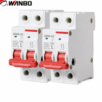 Disjoncteur miniature (MCB) Wanbo-323 avec garantie de 20 ans, GRN5 63 2P C63 230V 400V, interrupteur à air
