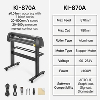 Machine de découpe de vinyle KI-870A avec logiciel ARTCUT Signmaster pour la création de stickers, de décalcomanies et de signalétique