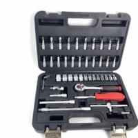 Juego de Herramientas Manuales para Reparación de Automóviles y Hogar, 46 Piezas, Acero CR-V, Juego de Llaves de Trinquete, Mango de Goma Antideslizante, Estuche de Almacenamiento, 1 Año de Garantía