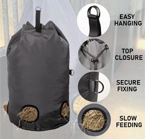Échantillon gratuit, vente en gros, sac à foin rond en polyester confortable et lent, filet pour cheval, alimentation lente pour économiser le foin, bonne santé - Product Image 4