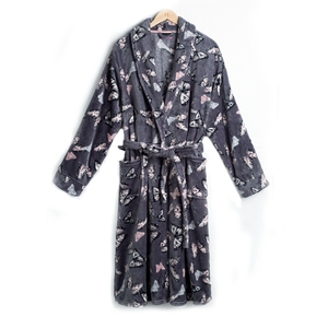 Women's Coral Velvet Thermal Casual Bathrobe & Pajamas Set-Autumn/Winter/Spring Sleepwear Nightgown