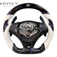 Volant sport en cuir et fibre de carbone personnalisé Kryvex pour E90/E91/E92/E93 M3 328i 330i 335d 135i 3 branches LED