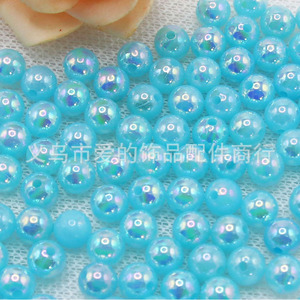 Cuentas redondas acrílicas de 10 mm, color AB iridiscente, para la fabricación de joyería, cuentas sueltas a granel - Product Image 4