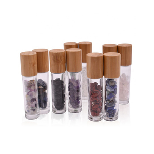 10ml verre cylindre <span class=keywords><strong>Jade</strong></span> <span class=keywords><strong>pierre</strong></span> rouleau boule haut <span class=keywords><strong>de</strong></span> gamme huile essentielle déodorant rouleau sur bouteille avec bouchon en plastique - Product Image 6