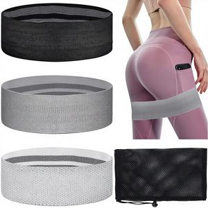 สายรัดออกกำลังกายแบบยืดหยุ่น 3 ระดับ ความต้านทาน 14-50 ปอนด์ ผลิตจากผ้าที่เป็นมิตรกับสิ่งแวดล้อม สำหรับออกกำลังกาย ฟิตเนส โยคะ และบริหารสะโพก รับผลิตตามสั่งขายส่ง - Product Image 1