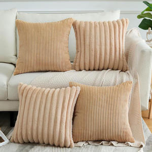 ปลอกหมอนอิงลายทางผ้าคอร์ดูรอย ปลอกหมอนขนเฟอร์เทียม ปลอกหมอนอิงตกแต่งโซฟา ปลอกหมอนโซฟา - Product Image 2