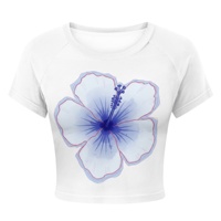 Chemise à imprimé floral esthétique hawaïenne tropicale, logo Aloha Hibiscus personnalisable, tissu en toile anti-UV pour femmes, idéale pour la plage en été