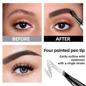 Crayon à sourcils 3D à quatre pointes, imperméable, anti-bavures, longue tenue, séchage rapide, fini naturel, marque privée pour usage quotidien - Product Image 3