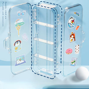 透明双层亚克力铅笔盒防水学校文具塑料材质新型实用 - Product Image 1