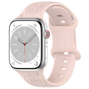 Correa de reloj floral de silicona con diseño de rosas - Liberación rápida - Elija el color de la correa y el color de la hebilla - Correas de reloj de 38/40/41 mm y 42/44/45/49 mm - Product Image 2