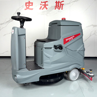 Autolaveuse compacte à batterie, machine de lavage de sols électrique automatique pour l'entretien commercial des usines, entrepôts et garages