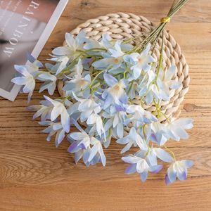 Bouquet d'orchidées Oncidium CallaFloral bleu clair, fleurs artificielles, décoration de mariage et de maison - Product Image 3