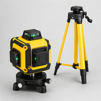 Niveau laser vert 4D 16 lignes autonivelant 360° horizontal et vertical, précision 1 mm, portée 30 m, batterie lithium, trépied, ODM OEM