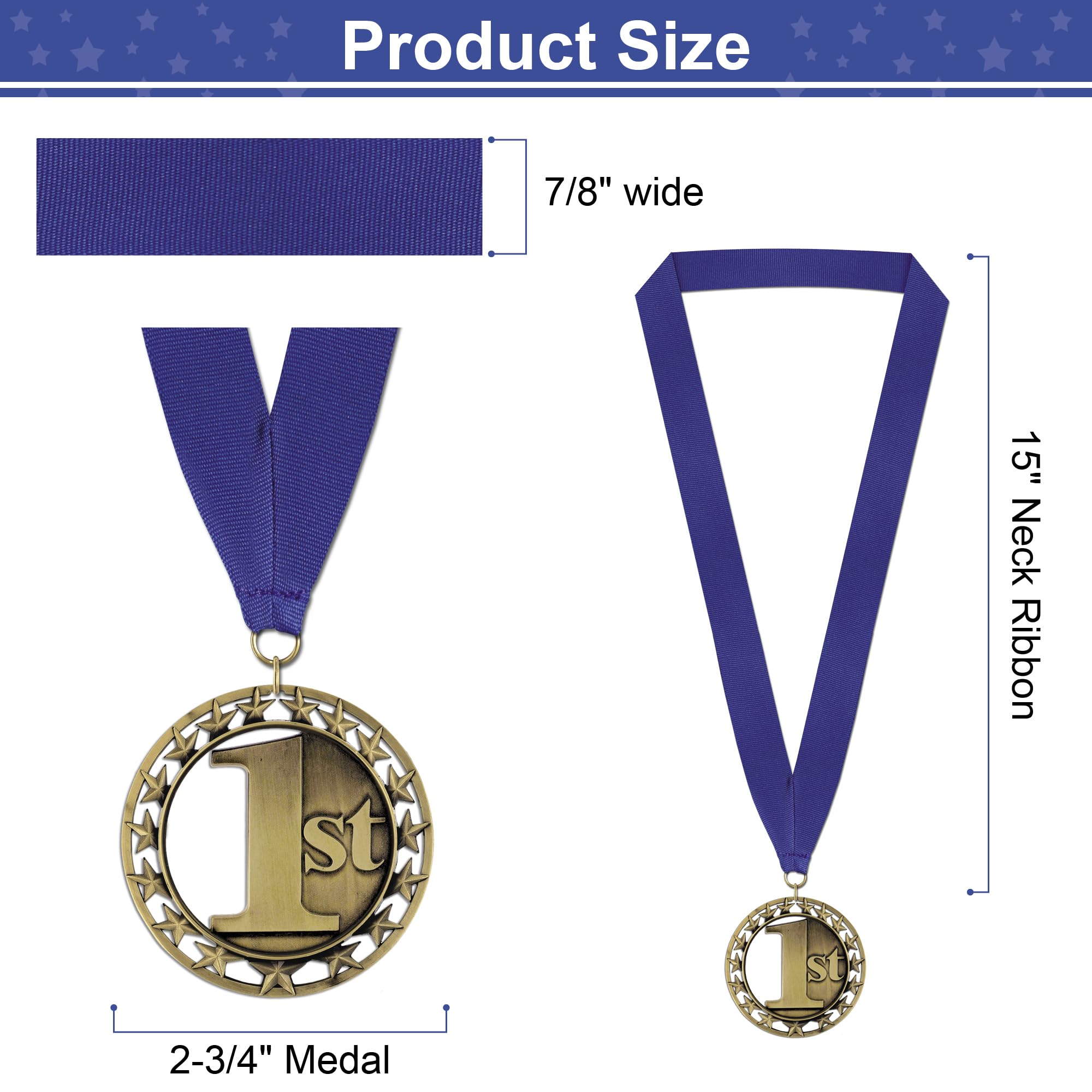 3 Medallas De Juguete Para Niños - Oro, Plata Y Bronce Con Cinta Roja, Blanca Y Azul - Ideal Para Fiestas Y Competiciones Infantiles