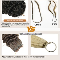 Extensions de cheveux humains en crochet à pointes effilées sans trame, vague d'eau, vente en gros FH # 2 Cheveux vierges brésiliens humains