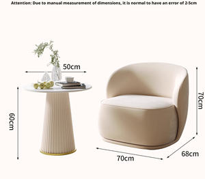 Conjunto de Sillón Individual y Mesa de Centro de Diseño Moderno para Área de Descanso, Estilo Celebridad - Product Image 6