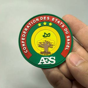 Custom 3D Soft Rubber PVC Silicone Embossed Patch Tag logo for Clothing Transparent AES PVC Patch Pvc Patch <b>Sew</b> on - Product Image 1