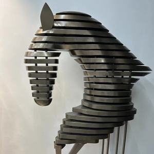 Scultura di Cavallo in Acciaio Inossidabile Personalizzabile, <span class=keywords><strong>Arte</strong></span> Astratta per Spazi Commerciali e Residenziali - Product Image 4