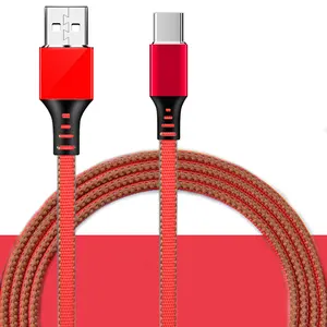 Amazon vender 1 m Tipo C Tipo de cabo C 2.0 Cabo de dados de carregamento rápido Max. 3A USB cabo Com Nylon trançado