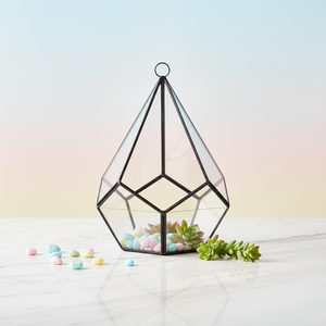 Vaso Terrario in Vetro Trasparente con Design Geometrico Art Déco, Vaso da Tavolo per Piante Succulente, Vendita all'Ingrosso - Product Image 3