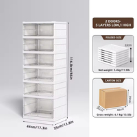Organisateur de rangement pliable multifonctionnel en plastique transparent à double grille 5 couches, étanche, style européen, pour chaussures et vêtements de garage