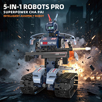 Robot RC 5 en 1, Set de Construcción de 342 Piezas, Control Remoto por Aplicación, Tanque Transformable Recargable, Bloques Educativos STEM para Niños