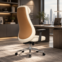 Nouvelle conception de chaise de bureau de direction en cuir PU à dossier haut, ergonomique, réglable, chaise de patron de luxe pour projets commerciaux, vente en gros