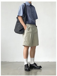 Camicie da Uomo a Quadri Vestibilità Boxy Stile Streetwear Estivo Casual di Design con Chiusura a Bottoni in Tessuto <span class=keywords><strong>Seersucker</strong></span> e Ricamo Personalizzato - Product Image 4
