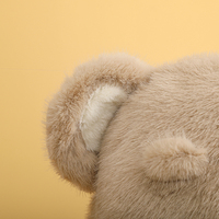 Boneka Beruang Duduk Isi Kapas PP Super Lembut Ramah Kulit, Desain Cetak Kaki 3D Bergaya Teddy Cokelat yang Menarik, Dapat Dipesan Sesuai Keinginan