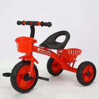 Tricycle simple à pédales pour bébé, vélo de fitness pour enfants, vente en gros, avec panier, cadeau de fête