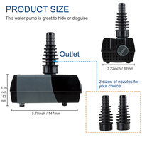 7,5W 110-240V OEM Saugstille 700L/H Aquarium Tauchpumpe Mini Aquarium Wasserpumpe Springbrunnenpumpe /CE-Zertifiziert 10M Kabel