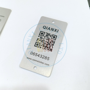 Tùy chỉnh Anodized Số serial nhôm UV in lụa Màn hình in offset kim loại tên thương hiệu lớn lên kim loại QR mã vạch tấm - Product Image 1