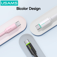 USAMS kabel data pengisi daya Cepat portabel, pengisi daya usb mikro Tipe c UNTUK Iphone Airpords Speaker