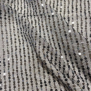 Vải Lưới Ren Thêu Đính Kim Sa Sáng Bóng Màu Xám Lưới Cho Trang Phục Thiết Kế - Product Image 6