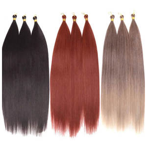 Vente de gros Extensions de cheveux de tressage synthétiques souples en crochet pour <span class=keywords><strong>Ariel</strong></span> Pony Hair Bundles droits brun ombre - Product Image 3