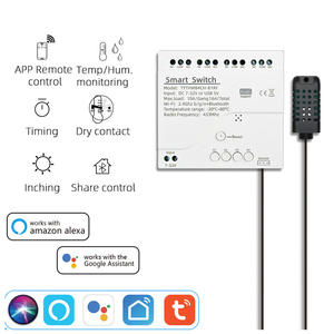 TY-TDQ-4CH-12v-T รีเลย์อัจฉริยะ Tuya Smart 7-32V WiFi 4 ช่อง พร้อมเซ็นเซอร์วัดอุณหภูมิและความชื้น สวิตช์แบบ Passive Dry Contact RF433 - Product Image 2